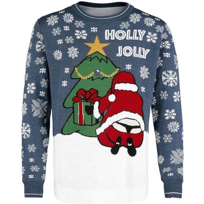 Pull De Noël Moche Homme Pull Moche De Noël Holly Jolly Homme Pull de Noël multicolore
