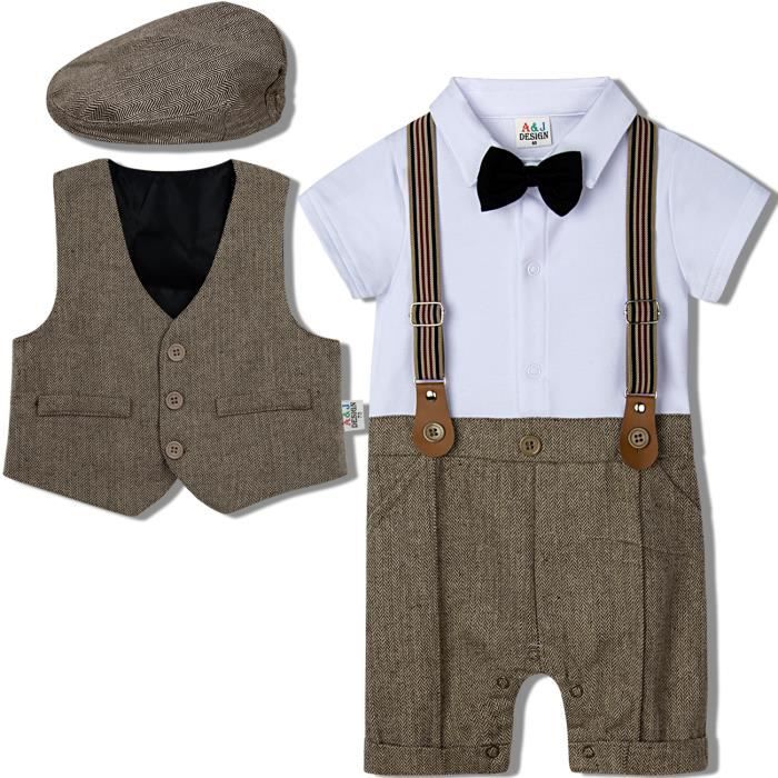 Vetements Bebe Garcon Tenue De Bapteme Mariage Paques Manche Courte Eglise Kaki 3pcs Kaki Cdiscount Pret A Porter
