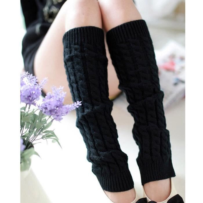 Lot De 2 Paires De Jambières Chaudes En Tricot Épais - Confort Doux Et Style Polyvalent Pour Femmes Et Filles