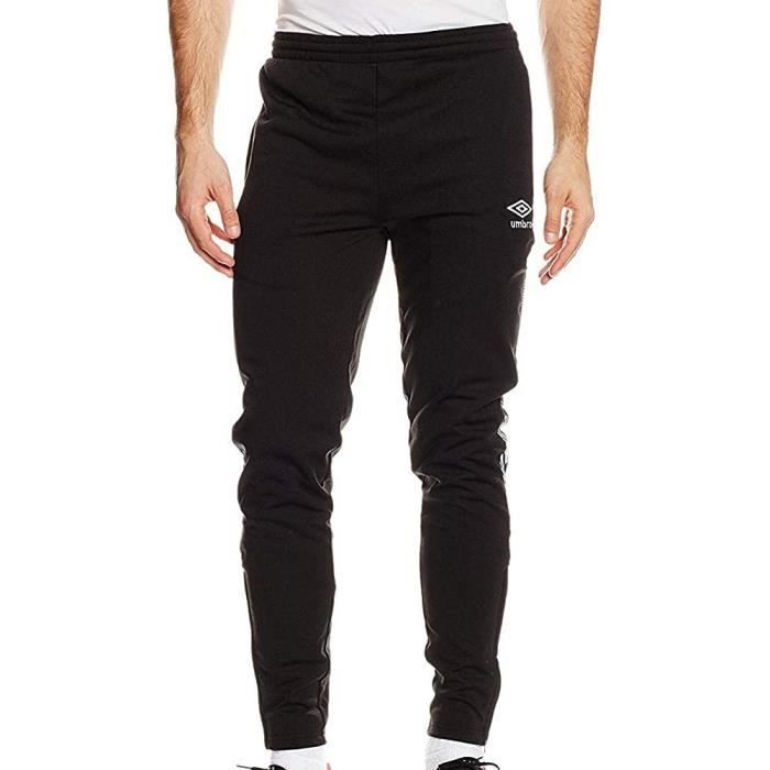 Jogging Homme Noir Umbro 510530 Coupe fuselee Ceinture elastique Poches laterales zippees