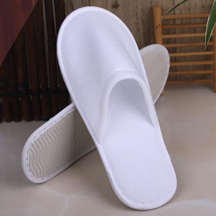 Lot De 20 Paires De Chaussons D'hôtel En éponge - Taille 36-41, Gris, Semelle EVA - Pour Spa, Maison, Invités - 8