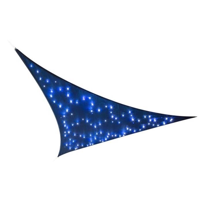 Voile dombrage triangulaire 36m avec éclairage LED 36 x 36 x 36 m