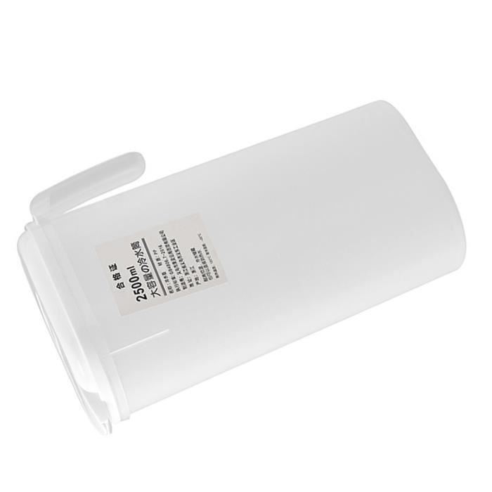 Pichet à Eau 2,7 L En Plastique PP – Grande Carafe Avec Couvercle Filtre, Poignée, Pour Frigo/Thé Glacé