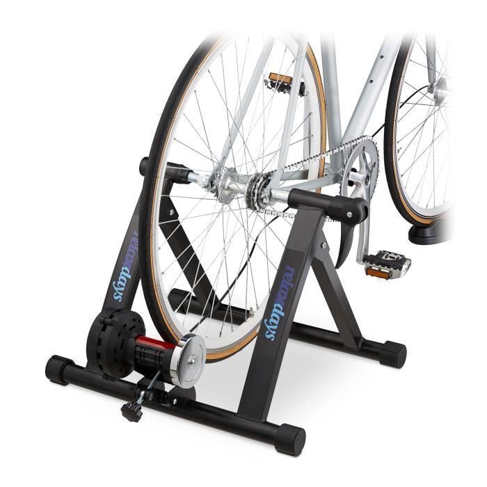 Home trainer vélo RELAXDAYS jusqu’à 28 pouces - Poids jusqu'à 150 kg - Fitness - Noir