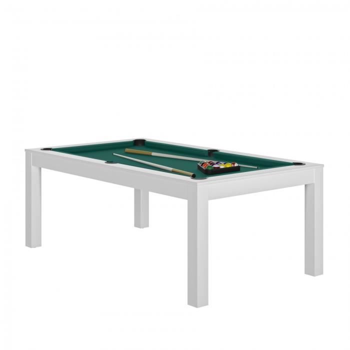 Table Billard Convertible 7FT - Meyer - Blanc - Tapis Gris - 213 x 112.5 x  82.5 cm - Cdiscount Jeux - Jouets
