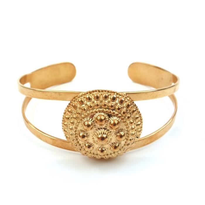 Bracelet Manchette Vintage 4 Rangs - Boules En Plaqué Or, Style Draperie Tank