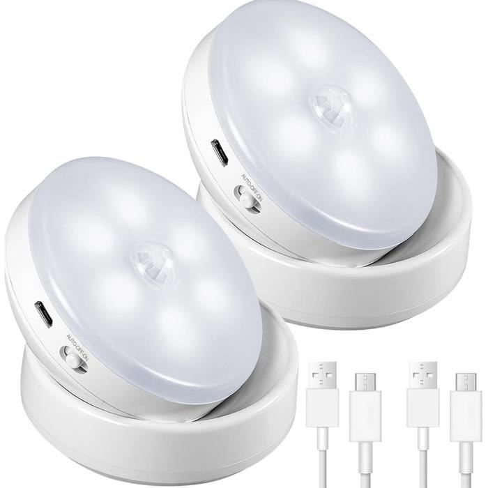 Lot De 2 Lampes Murales LED Avec Détecteur De Mouvement - Sans Fil USB 50cm