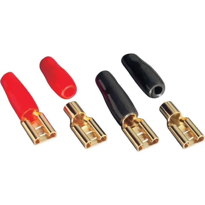 1 lot de " 10 " cosses noir 8 mm 6MM²  Plaqué OR