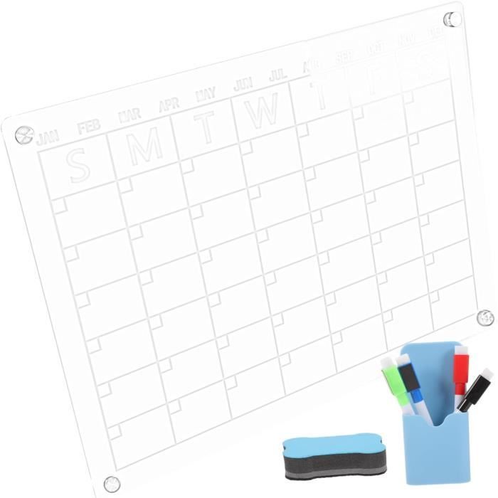 Calendrier familial de réigérateur magnétique 2026 Calendrier de réigérateur de 18 mois à 2027 juin, calendrier détachable avec papier épais  21