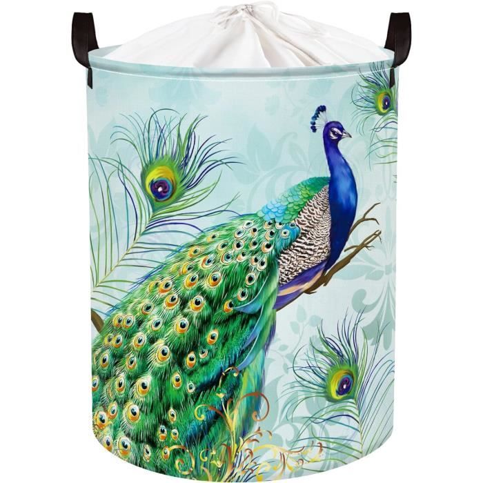 Panier Rangement Enfant Motif Cerf Forêt - 40x30x30 Cm - Pliable, Poignée - Pour Jouets, Linge Sale