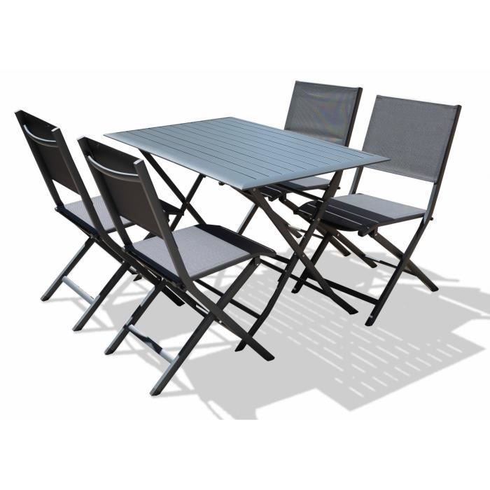 Table 4 Chaises De Jardin Pliable En Aluminium Achat Vente