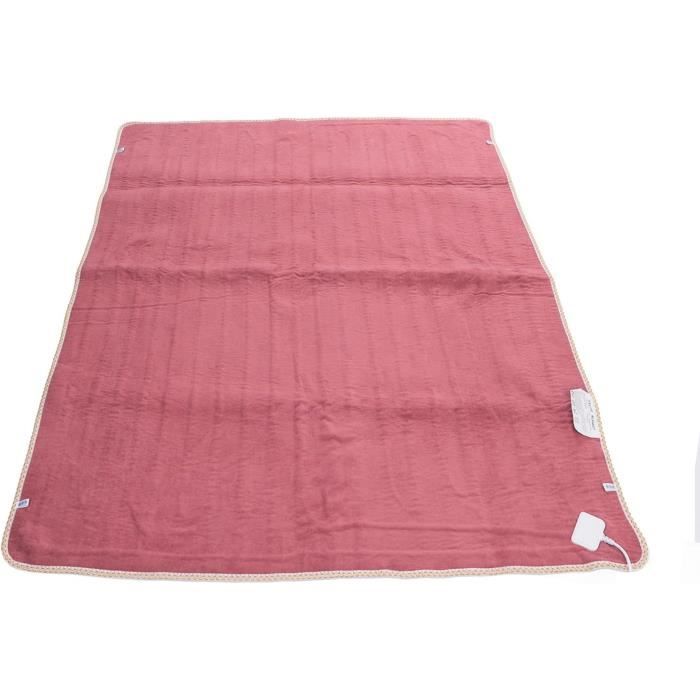 HOMASIS Couverture Électrique Chauffante 10 Niveaux + Timer 9h – Flanelle Douce, Lavable, Protection Surchauffe – Gris/Bleu/Rouge