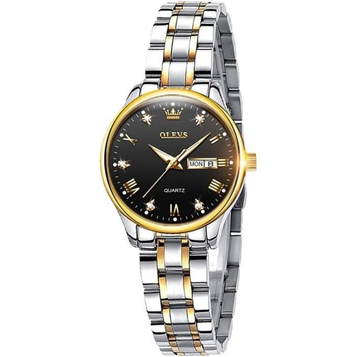 Montre Carrée Unisexe Acier Inoxydable - Mouvement Quartz Japonais - Étanche 30 M - Cadran Avec Date - Bracelet Réglable