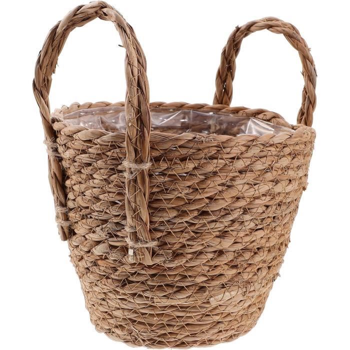 Panier Rangement Ou Pot à Fleurs En Sisal Naturel, Tissé Main Au Kenya