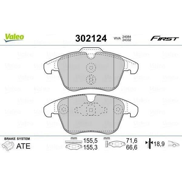 Plaquette de frein gamme first Citroën C5 fr - VALEO - 302124