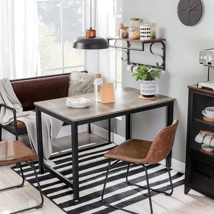 Table à Manger Pour 4-6 Personnes 75 X 140 X 75 Cm Noyer Et Noir ISLAND | Maisons Du Monde