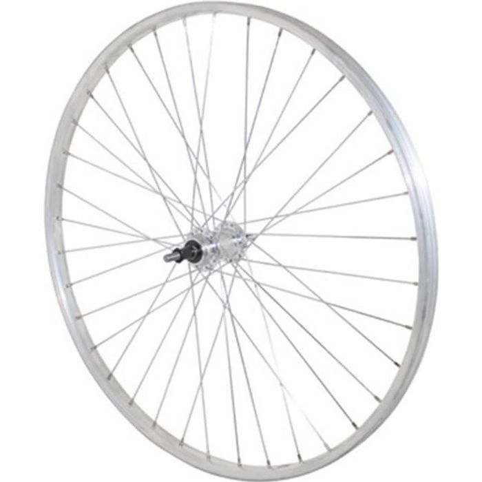 ROUE VTC-CITY 700X28-35 ARRIERE ALU MOY ALU AXE PLEIN RL 7-6V. (VENDU SANS ECROU 10X100