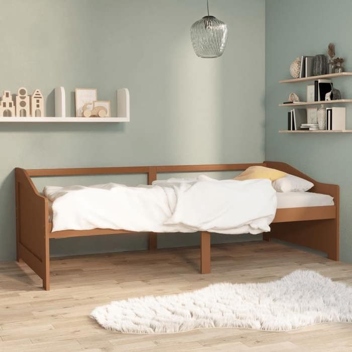 vidaXL Lit de repos 3 places sans matelas Marron miel 90x200 cm 322166