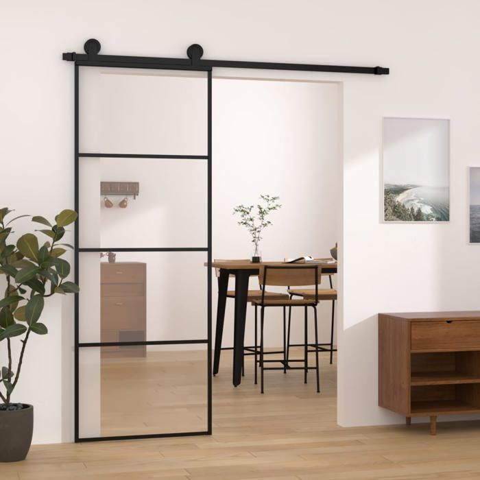 Porte coulissante vidaXL Verre ESG 76x205 cm - vue 2