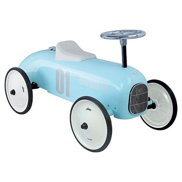 Porteur voiture de course en métal - Vilac - Vintage bleu tendre - Pour enfant dès 18 mois