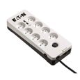 Multiprise/Parafoudre - EATON Protection Box 8 Tel@ USB FR - PB8TUF - 8 prises FR + 1 prise tel/RJ + 2 ports USB - Blanc & Noir-1