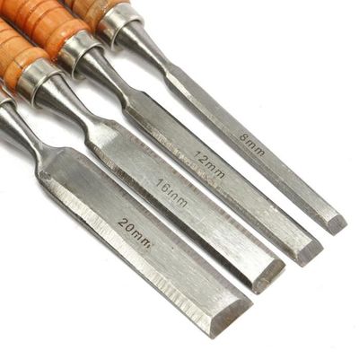 Jeu De 4 Ciseaux à Bois (gouges) - 6, 12, 18, 24 Mm - Acier Chrome Vanadium - Pour Sculpture Et Travail Du Bois - Youngwier