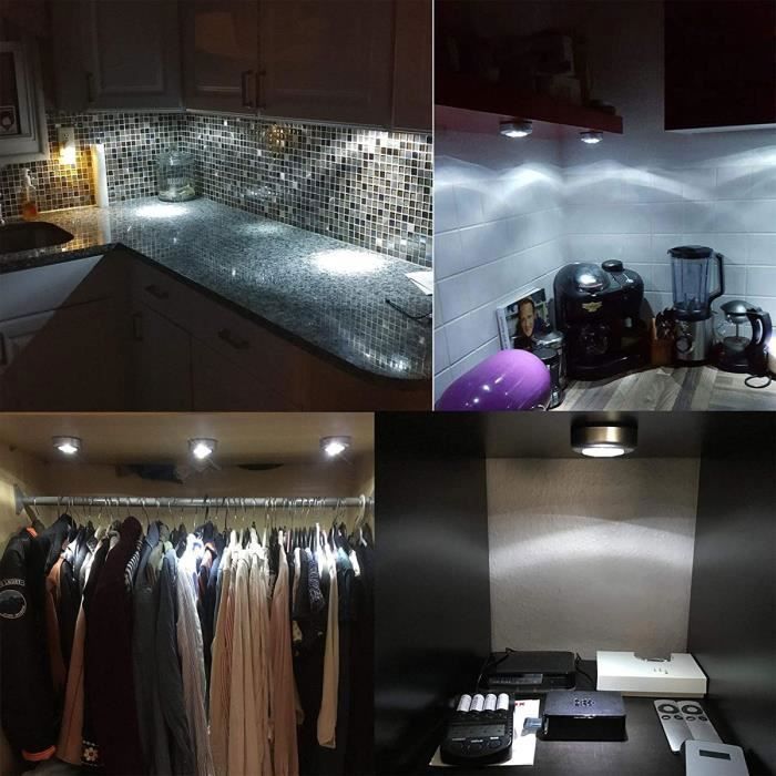 Lot De 3 Lampes LED Tactiles Autocollantes - Éclairage D'ambiance Pour Placard, étagère, Entrée