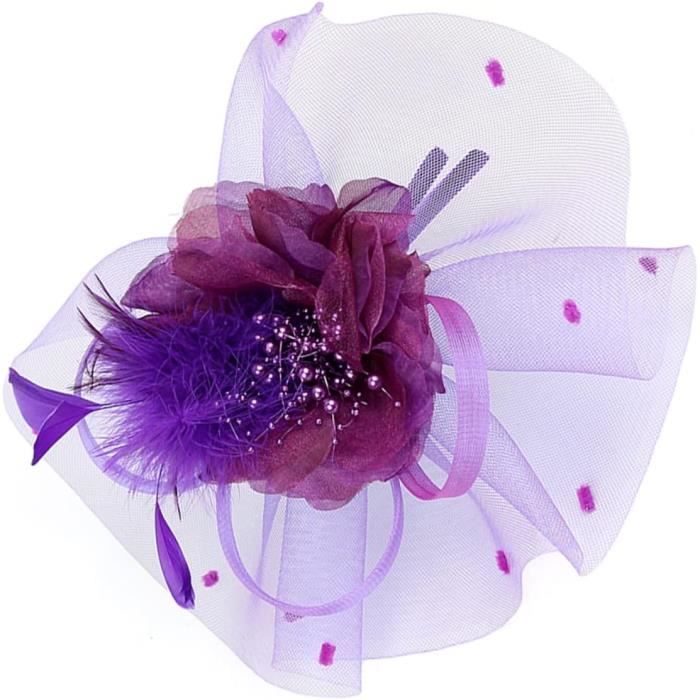 Serre-tête Floral Avec Perles Et Pompon – Pour Communion, Mariage, Fête – Métal Et ABS – Diamètre 13 Cm – Fabriqué Main