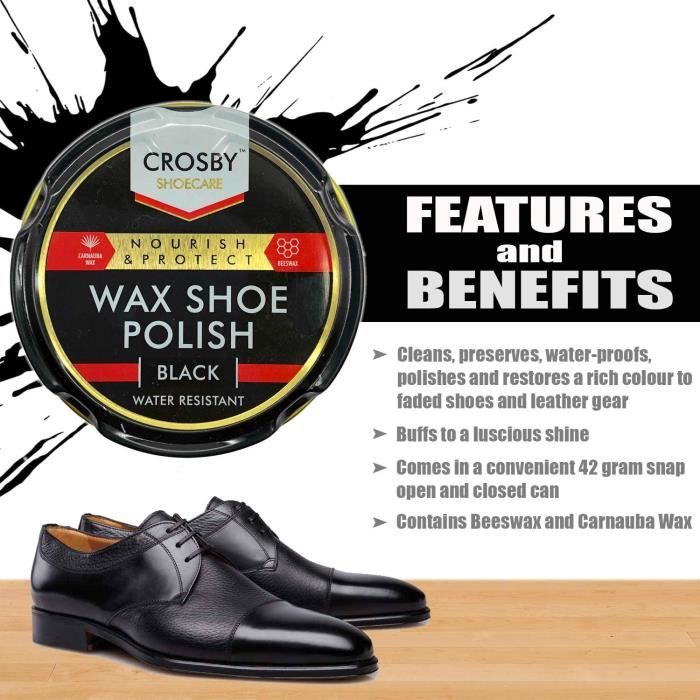 3pk Lustrant Cire Chaussure Noir 50ml Bottes Cuir Cirage Cire D