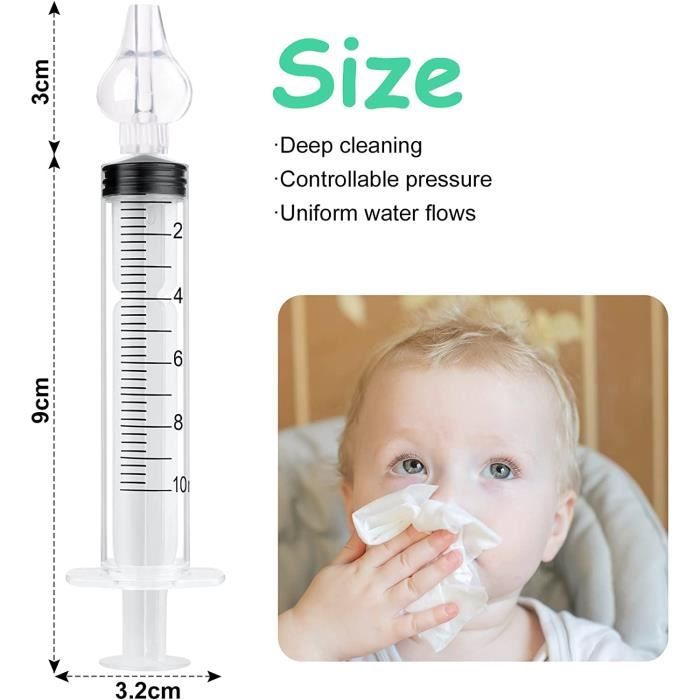 Lot de 4 seringues nasales pour bébé en silicone sans danger pour bébé :  : Bébé et Puériculture