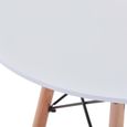 BenyLed Table de salle à manger ronde moderne avec pieds en bois de hêtre et cadre en métal, table de cuisine scandinave, Blanc-2