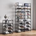 Étagère à chaussures Willonin® DIY à 9 niveaux pour 50 paires - Noir-2