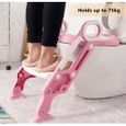 Réducteur de WC pour enfants - ZGEER - Echelle Chaise Step Toilettes - Rose - Pliable et réglable-2