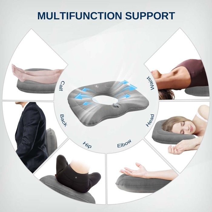 HCRXVV Coussin d'assise avec trou pour siège, gonflable, avec anneau de siège, coussin d'hémorroïdes, après l'accouchement, soulagement du coccyx, escarres HCRXVV Coussin d'assise avec trou pour siège, gonflable, avec anneau de siège, coussin d'hémorroïdes, après l'accouchement, soulagement du coccyx, escarres