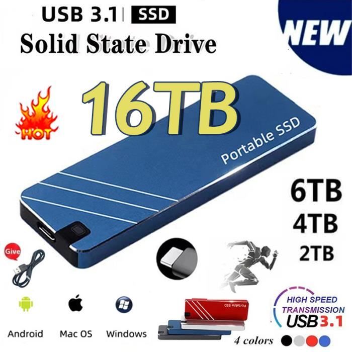 Disque Dur Externe SSD Portable 12 to 14 to 16 to - Type-C-USB3.1, Disque  SSD Portable et Grande capacité pour Ordinateurs Por[568] - Cdiscount  Informatique
