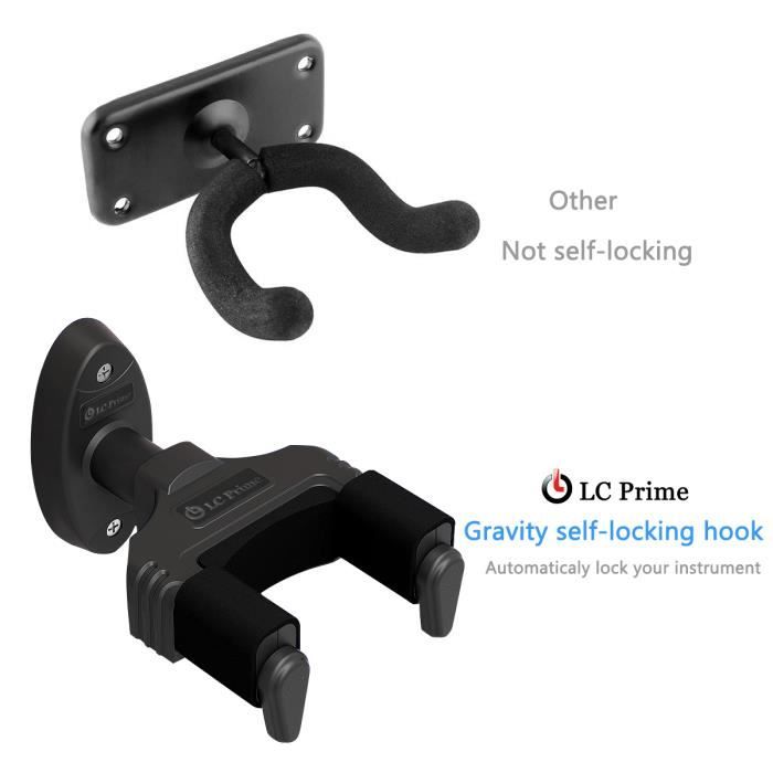 Fixation murale pour guitare Auto Lock s
