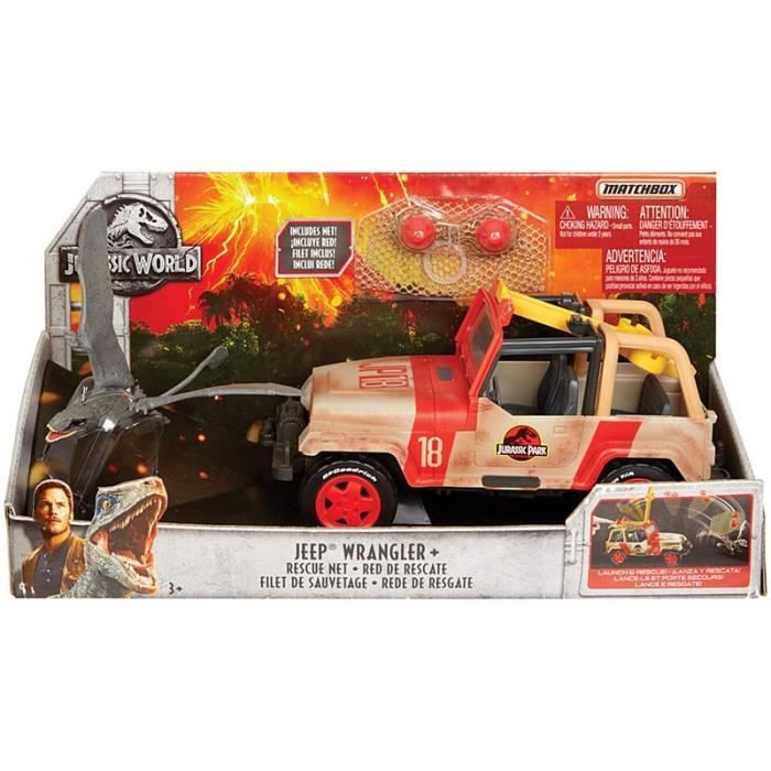 Mattel Games Jurassic World Jeep Wrangler Beige Noir Rouge Voiture Plastique Jurassic World 3 annee s Cdiscount Jeux Jouets