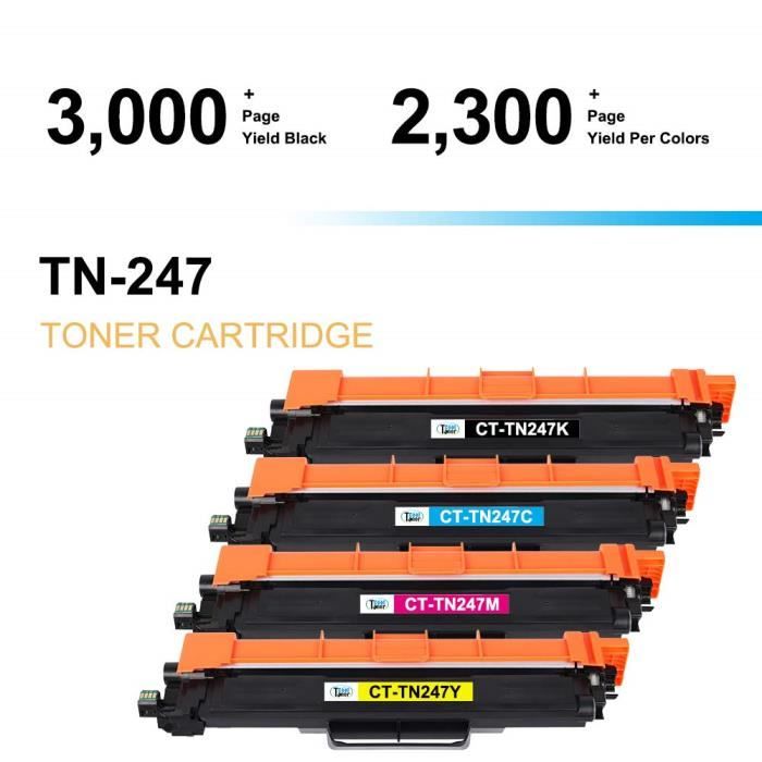TN-243 / 247 Y XL Toner laser générique pour Brother - Jaune Xerox