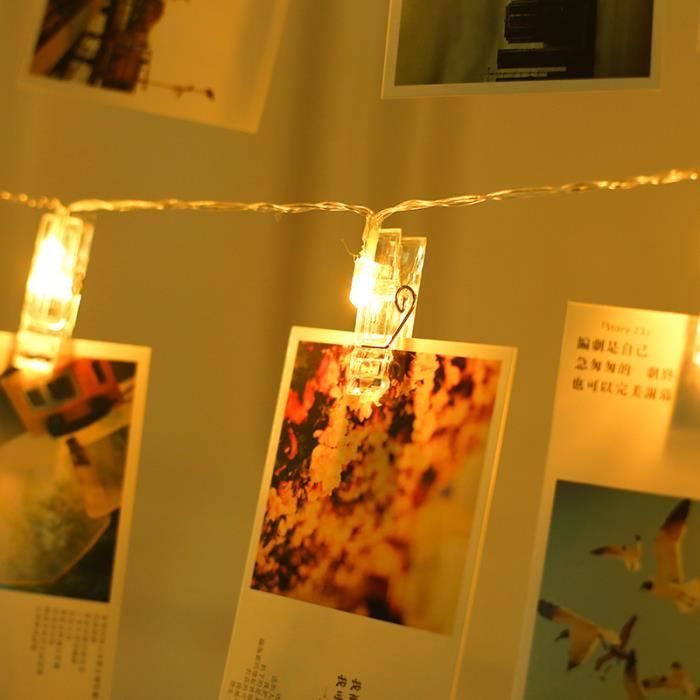 Guirlande lumineuse photo lumiere guirlandes lumineuses led multicolore  polaroid decoration noel interieur chambre deco anniversai - Cdiscount  Maison