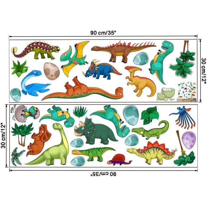 Runtoo Stickers Muraux Animaux Jungle Safari Autocollant Mural Forêt