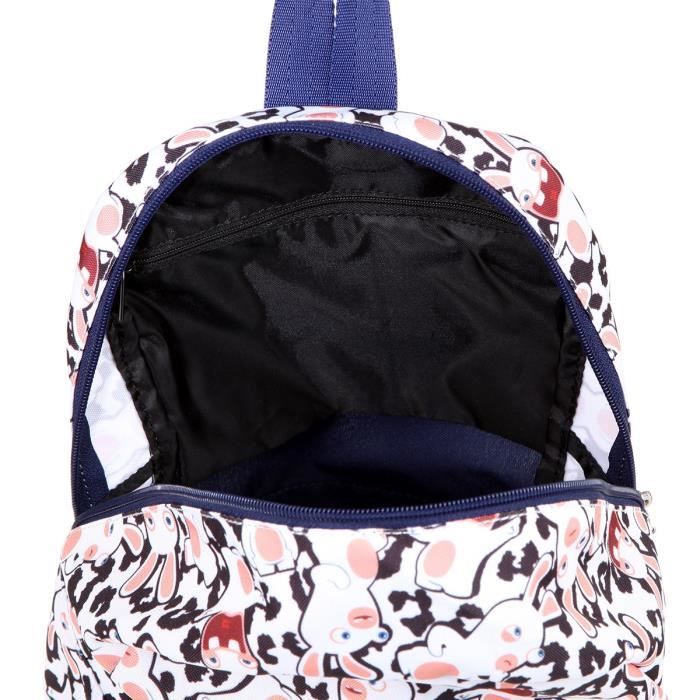 LAPINS CRETINS Sac Dos 1 Compartiment 24 cm Bleu