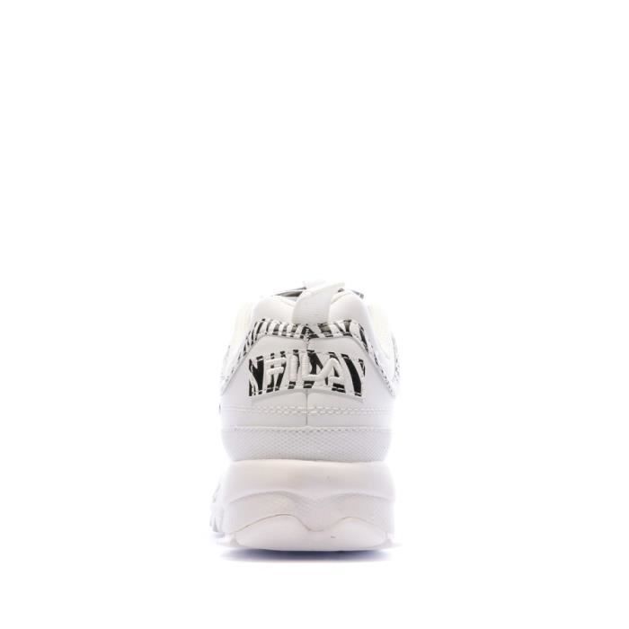 Baskets Blanc Noir Fila Femme Fila Disruptor Blanc Cdiscount