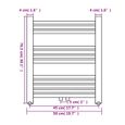 Radiateur sèche-serviettes vertical de salle de bain 500x764 mm - VIDAXL - Eau chaude - Blanc - Acier-3
