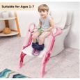 Réducteur de WC pour enfants - ZGEER - Echelle Chaise Step Toilettes - Rose - Pliable et réglable-3