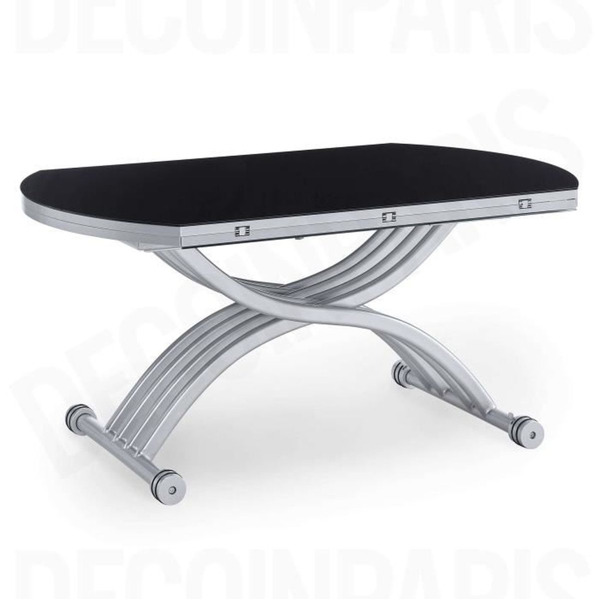 Table Basse Ronde Relevable Extensible Noir Rondo Achat Vente