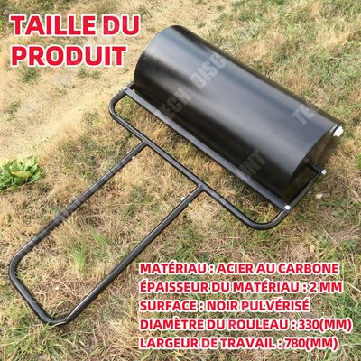 Rouleau à Gazon ZEVCRI 60cm 48L Remplissable avec de l'Eau-Sable-Vert Rouleau à Gazon ZEVCRI 60cm 48L Remplissable avec de l'Eau-Sable-Vert