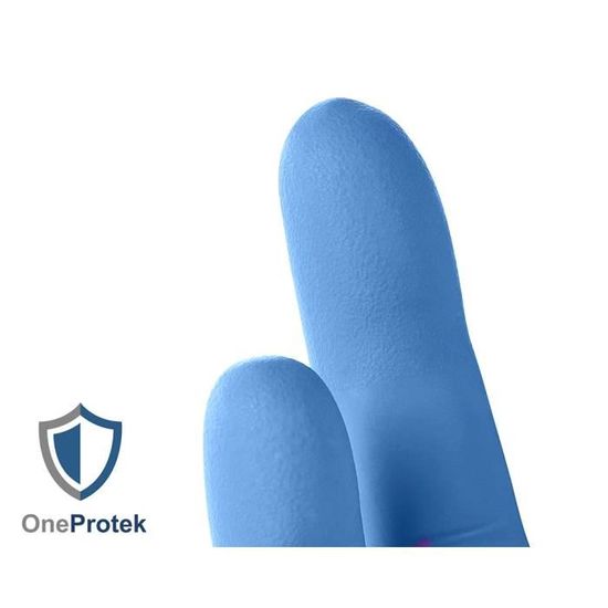 Boîte de 100 gants - Bleu Résistants et Multi-usages Petite OneProtek Gants nitrile jetables Protection contre les produits chimiques Sans latex Taille S