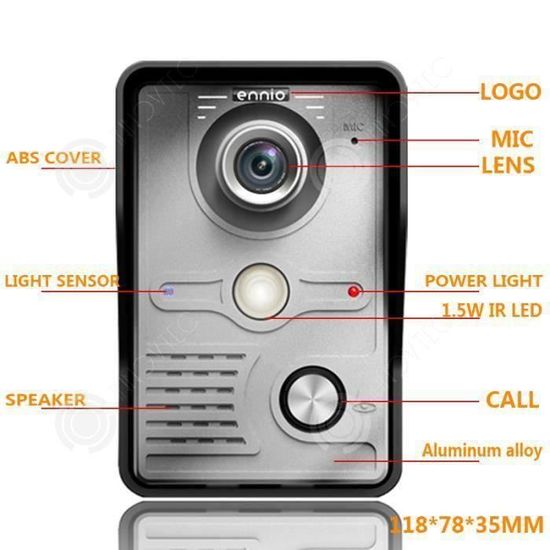 INN® interphone vidéo connecté filaire avec caméra extérieur écran