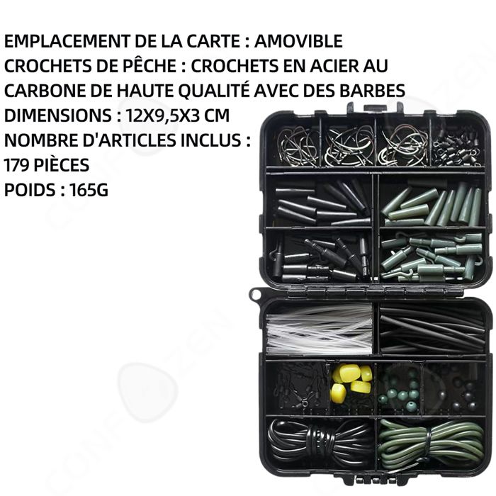 Kit De Pêche 264 Pièces – Boîte à Leurres Avec Pinces, Hameçons, Plombs, émerillons, Perles – Idéal Pour Débutants Et Experts