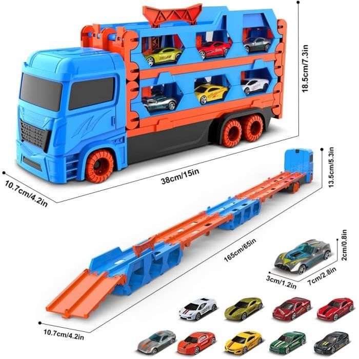 VEHICULE PORTEUR Camion de Transport Voitures pour garcons de 3 4 5 et 6 Ans Voiture de Course Portable avec 6 Voitures Course Cdiscount Jeux Jouets